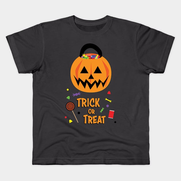 Trick Or Treat Kids T-Shirt by ShawnIZJack13